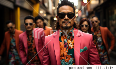 Colorful thugs, gangsters, flashy yakuza, anti-social organizations, mafia, Colorful thugs, gangsters, flashy yakuza, anti-social organizations, mafia, 111971416