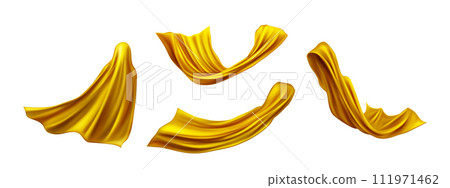 Realistic golden cape cloak of superhero 111971462