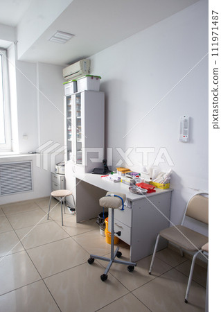 cabinet in the medical clinic for sampling cabinet in the medical clinic for sampling 111971487