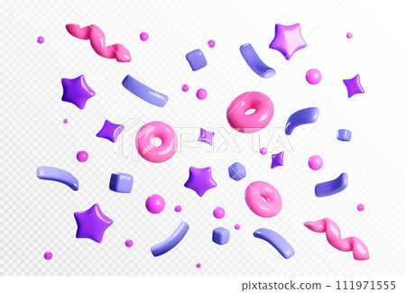 Party firecracker confetti 3d vector icon. 111971555