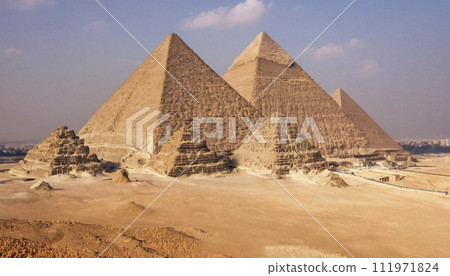 Nature view of Pyramid of Khafre and Giza in Cairo, Egypt. Generative AI 111971824