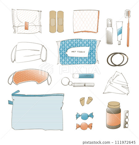 Contents of disaster prevention pouch for women 111972645
