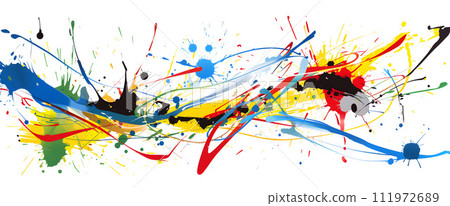 Dynamic, colorful wave artwork that reflects the passion for the Paris Olympics 2024 Dynamic, colorful wave artwork that reflects the passion for the Paris Olympics 2024 111972689