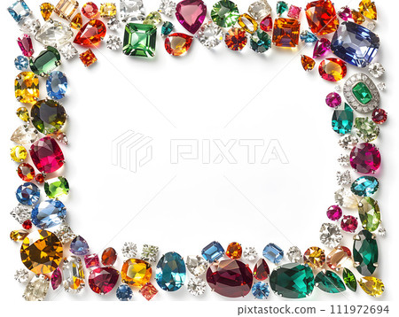Elegant frame design decorated with luxurious jewels Elegant frame design decorated with luxurious jewels 111972694