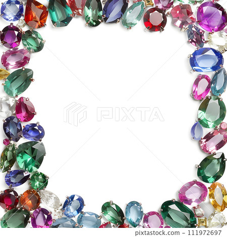 Elegant frame design decorated with luxurious jewels Elegant frame design decorated with luxurious jewels 111972697