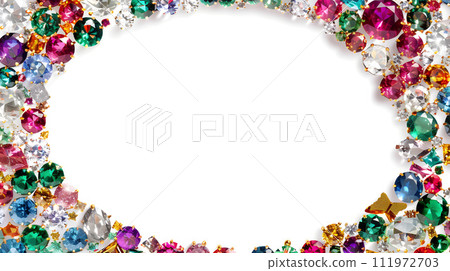 Elegant frame design decorated with luxurious jewels Elegant frame design decorated with luxurious jewels 111972703