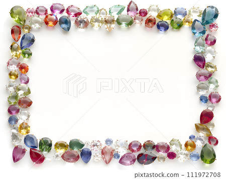 Elegant frame design decorated with luxurious jewels 111972708