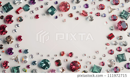 Elegant frame design decorated with luxurious jewels 111972715