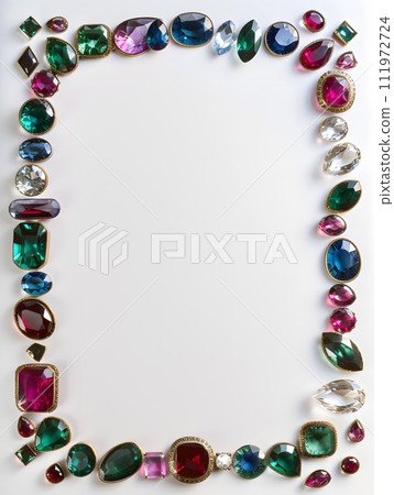 Elegant frame design decorated with luxurious jewels Elegant frame design decorated with luxurious jewels 111972724