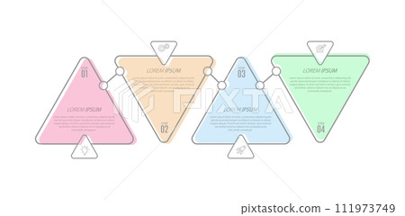 Infographics. 4 stages of development, marketing, workflow or plan. Business strategy with icons. Report and statistics diagram. Infographics. 4 stages of development, marketing, workflow or plan. Business strategy with icons. Report and statistics diagram. 111973749