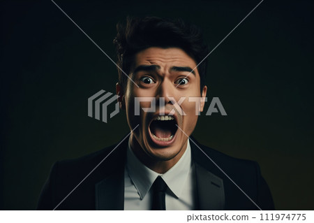 Man roaring (surprise) Man roaring (surprise) 111974775