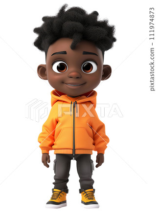 AI-generated content. Cute Boy Happy Cartoon Character 111974873
