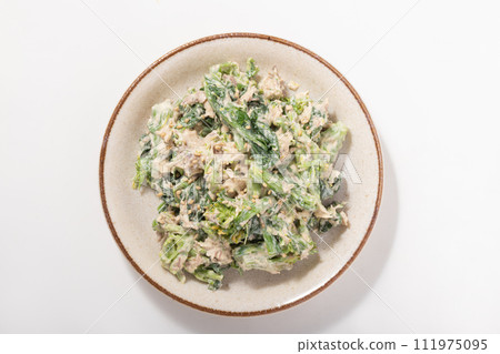 油菜花和鯖魚（鯖魚罐頭）配蛋黃醬 111975095