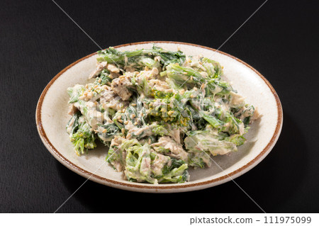 油菜花和鯖魚（鯖魚罐頭）配蛋黃醬 111975099