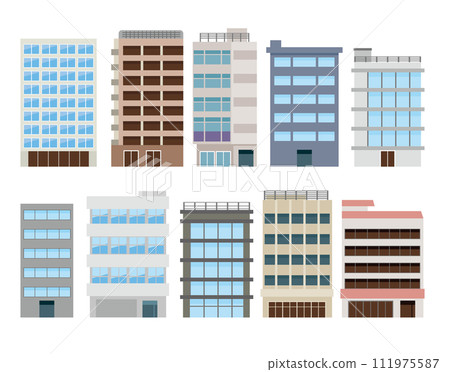 Commercial building illustration set 111975587