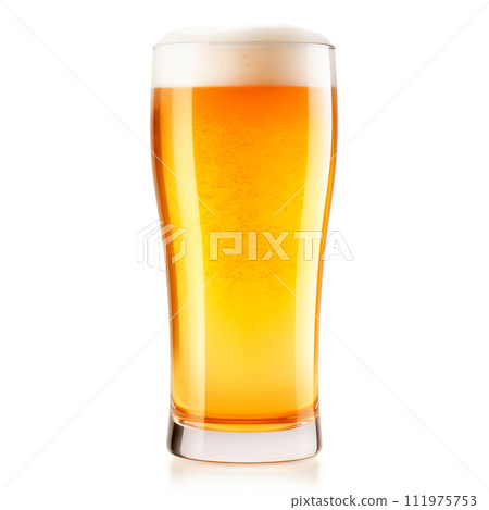 Beer in a tall glass on a white background. Mugs with drink like Ipa, Pale Ale, Pilsner, Porter or Stout Beer in a tall glass on a white background. Mugs with drink like Ipa, Pale Ale, Pilsner, Porter or Stout 111975753