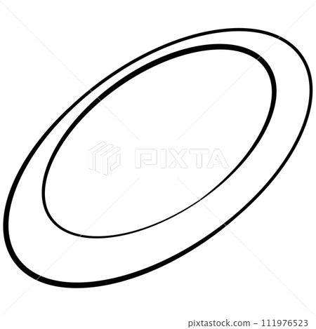 Logo flying disc ring, letter o, disc perspective 111976523