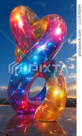 AI-generated content. Abstract Colorful Background with Intertwined Tubes 111976894