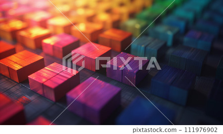 AI-generated content. Abstract Colorful Background with Cubes 111976902