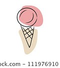 Ice cream, hand drawn sketch, vector. 111976910