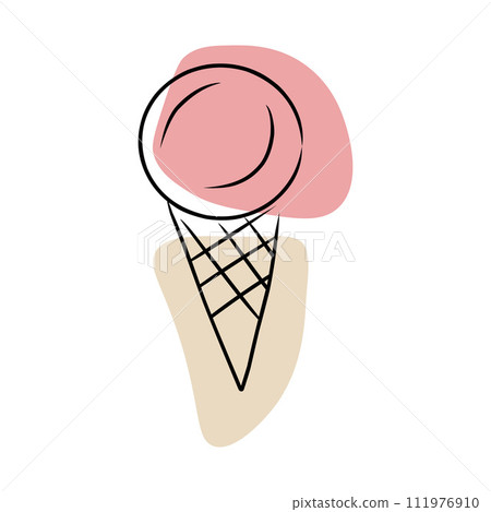 Ice cream, hand drawn sketch, vector. 111976910