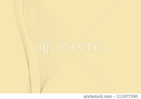 Bright yellow background with a wavy design. The waves create a dynamic and visually interesting pattern that adds movement to the image 111977390