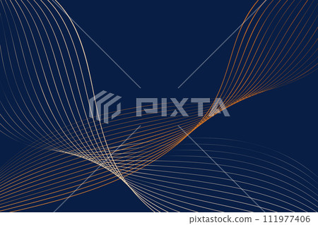 Plain blue background adorned with intricate gold lines running across it. The contrast between the two colors creates a striking visual impact Plain blue background adorned with intricate gold lines running across it. The contrast between the two colors creates a striking visual impact 111977406