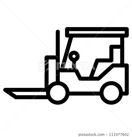 線畫車輛圖示插圖堆高機 111977602