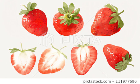 Watercolor illustration of strawberry 111977696