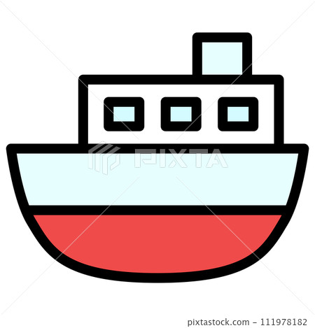 Color vehicle icon illustration tourist boat Color vehicle icon illustration tourist boat 111978182