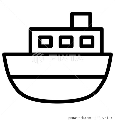 Line drawing vehicle icon illustration tourist boat 111978183