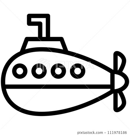 線條畫車輛圖示圖潛水艇 111978186