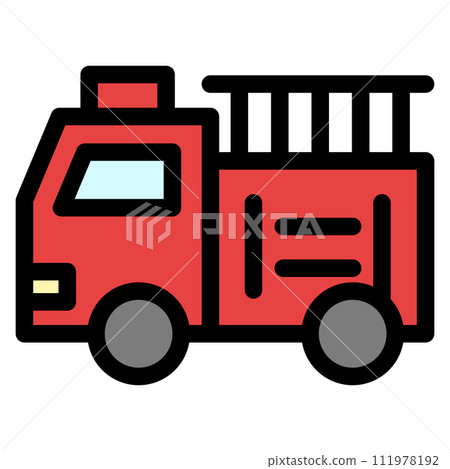 Color vehicle icon illustration fire truck 111978192