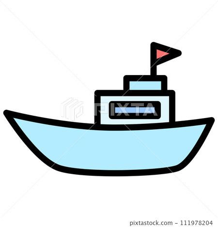 彩色車輛圖示圖漁船 111978204