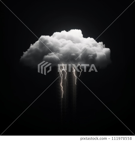 clouds thunderstorm design, Natural light, black background 111978558