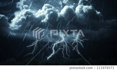 clouds thunderstorm design, Natural light, black background 111978571