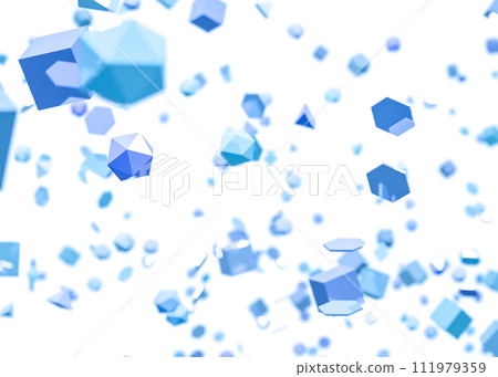 CG cube Many floating blocks 111979359