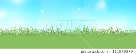 草原與藍天風景插畫 草原與藍天風景插畫 111979379