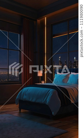 美麗的臥室，可欣賞夜景 111980090