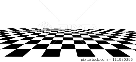 Checkered texture 3d background. Abstract white-black checkered background. Vector Checkered texture 3d background. Abstract white-black checkered background. Vector 111980396