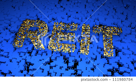 Concept image of Business Acronym REIT as Real Estate Investment Trust. 3d rendering 111980784