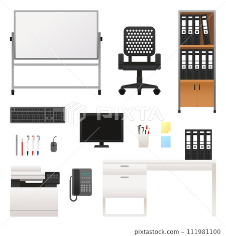 illustration of office worker supplies 111981100