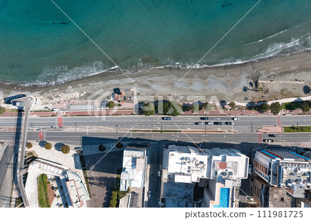 Overhead view of urban area of Limassol, Cyprus Overhead view of urban area of Limassol, Cyprus 111981725