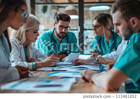 AI-generated content. Medical team working and planning medical treatment AI-generated content. Medical team working and planning medical treatment 111981852