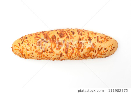 White bread with cheese isolated on white background, top view White bread with cheese isolated on white background, top view 111982575