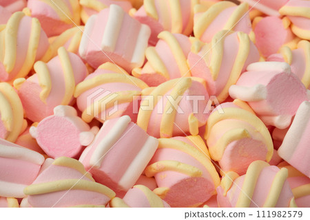 Multi-colored marshmallow candies for background use Multi-colored marshmallow candies for background use 111982579