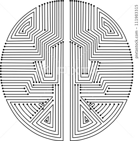 Vector illustration of the brain. Brain microcircuit. Vector illustration of the brain. Brain microcircuit. 111983315