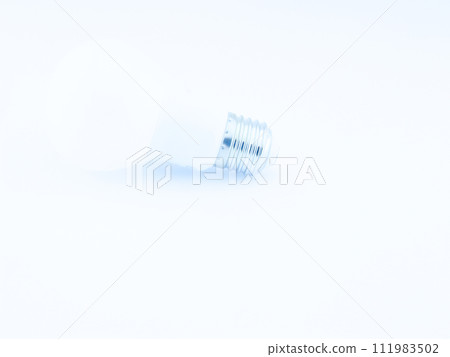 White light bulb. Very bright. On a white background, the concept is intended to give a bright light. use as wallpaper 111983502