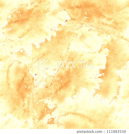 Watercolor yellow spots, splashes seamless pattern. Hand painted illustration. Abstract yellow ochre color spots and splashes, stains. Isolated white background for textile, wrapping paper, wallpaper Watercolor yellow spots, splashes seamless pattern. Hand painted illustration. Abstract yellow ochre color spots and splashes, stains. Isolated white background for textile, wrapping paper, wallpaper 111983530