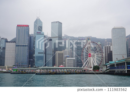 Hong Kong cityscape overlooking Hong Kong Island 111983562
